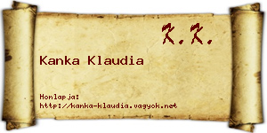 Kanka Klaudia névjegykártya