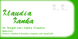 klaudia kanka business card